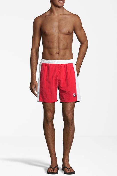 SINGAPUR BLOCKED BEACH SHORTS TRUE RED-BLACK IRIS-BRIGHT WHI 3