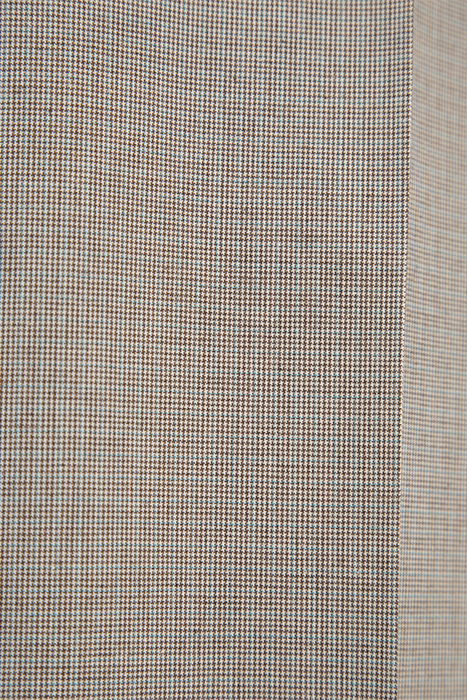 BEIGE SEMI-PLAIN CHECK SLIM TROUSERS 4