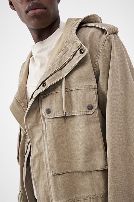 UNISEX LIGHT KHAKI TERRA® DENIM OVERSIZE PARKA 9
