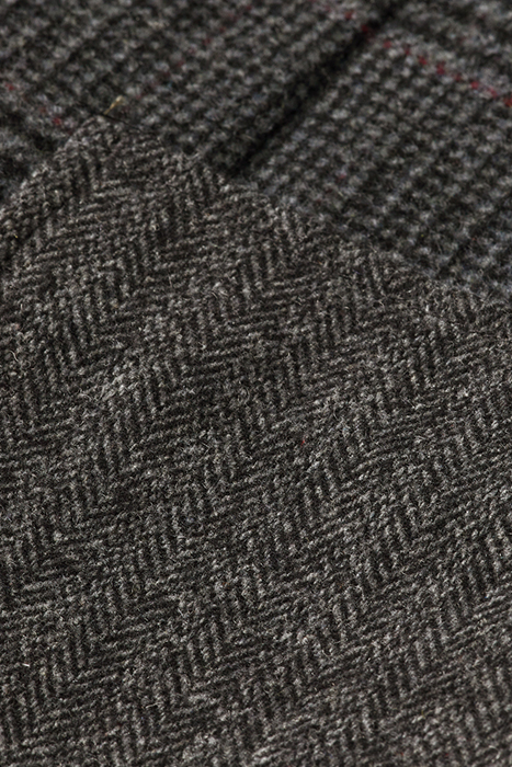 WOOL/ COTTON BLEND SINGLE-BREASTED BLAZER BLACK GREY CHECK 9