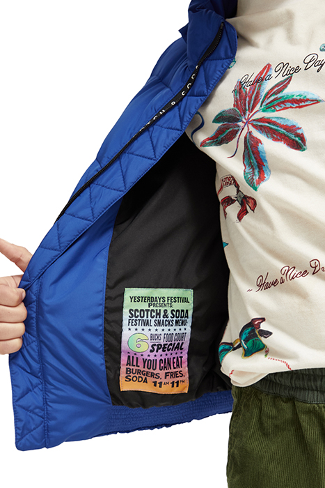 WATER REPELLENT HOODED RECYCLED POLYESTER JACKET COBALT 9