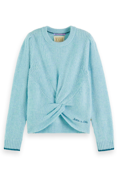 RELAXED-FIT KNOTTED PULLOVER BLUE MELANGE 4