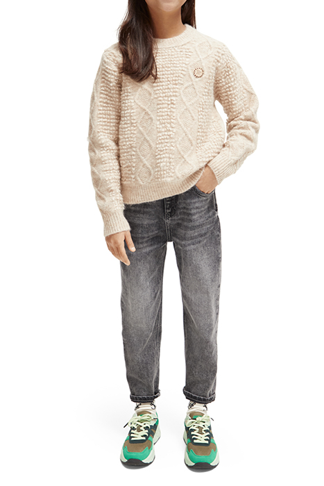 CABLE KNIT PULLOVER ECRU MELANGE 3