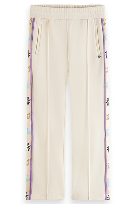WIDE LEG EMBROIDERED SIDE PANEL SWEATPANTS OFF WHITE 4