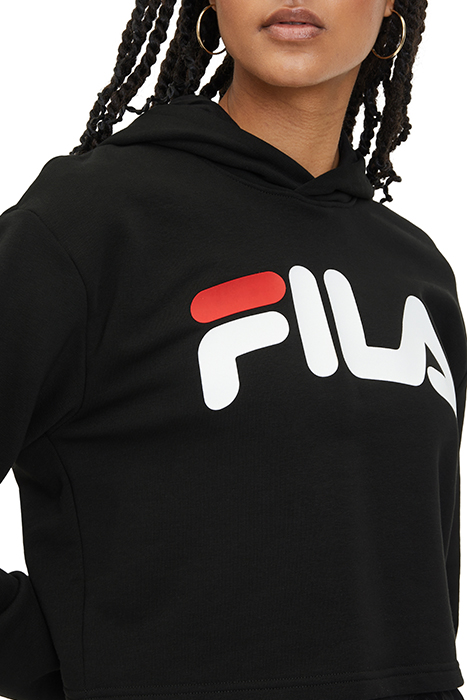LAFIA CROPPED LOGO HOODY BLACK 6