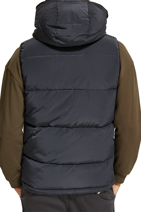 HOODED QUILTED BODYWARMER BLACK 2
