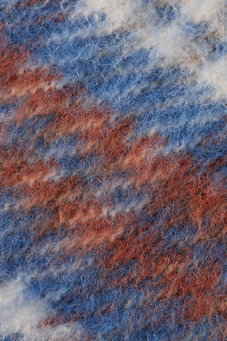 BRUSHED WOOL BLEND CHECK OVERSHIRT BLUE WHITE CHECK 9