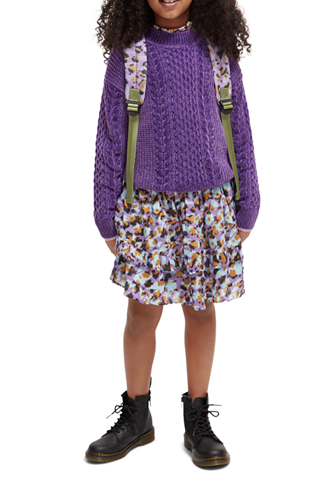 CHENILLE CABLE KNIT PULLOVER PARTY PURPLE 3