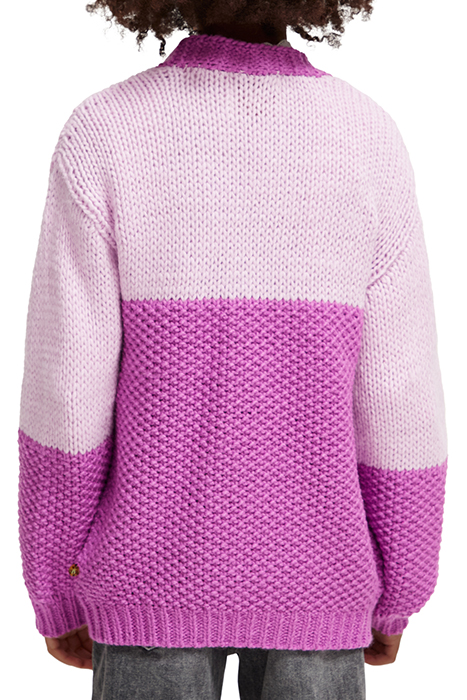 KNITTED COLOURBLOCK CARDIGAN DISCO PINK 2