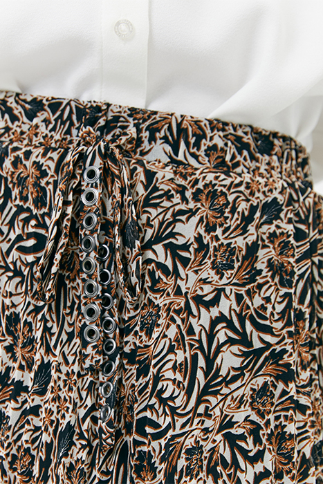 ARABESQUE PRINT PLEATED MIDI SKIRT 8