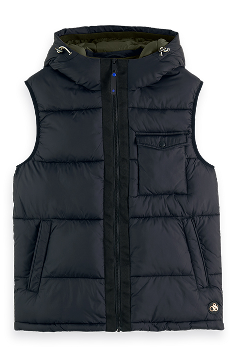 HOODED QUILTED BODYWARMER BLACK 4