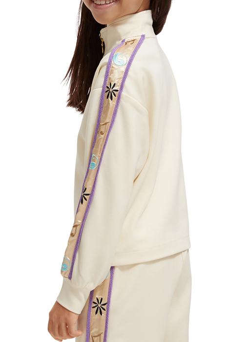 HALF-ZIP TAPE DETAIL SWEATSHIRT OFF WHITE 2