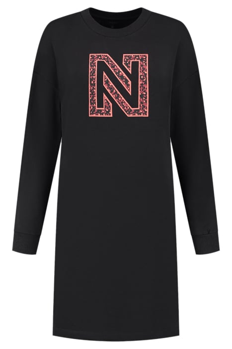 N PRINT SWEAT DRESS BLACK 1