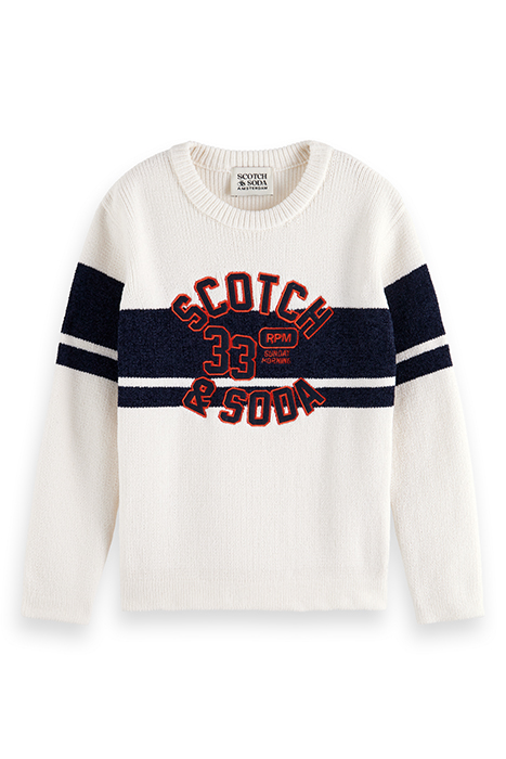 CHENILLE ARTWORK PULLOVER ECRU 4