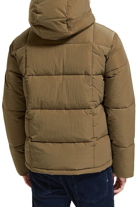 HOODED PUFFA JACKET KHAKI 2