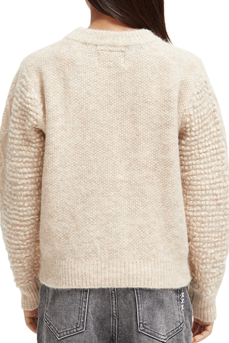 CABLE KNIT PULLOVER ECRU MELANGE 2