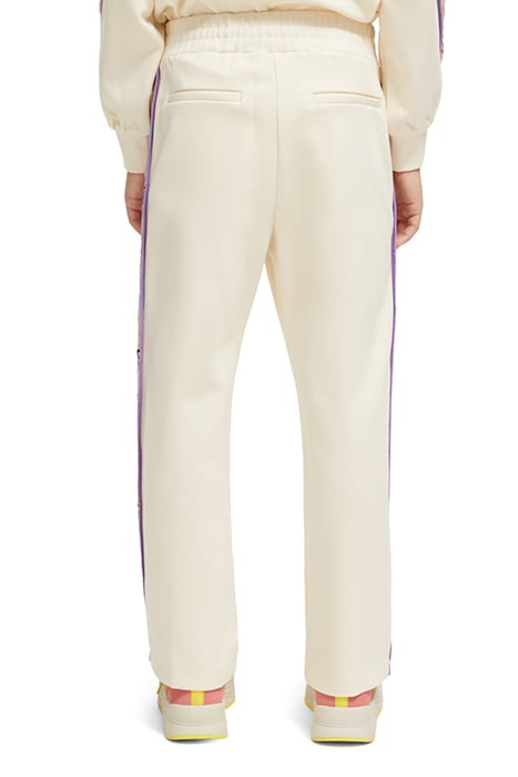 WIDE LEG EMBROIDERED SIDE PANEL SWEATPANTS OFF WHITE 2