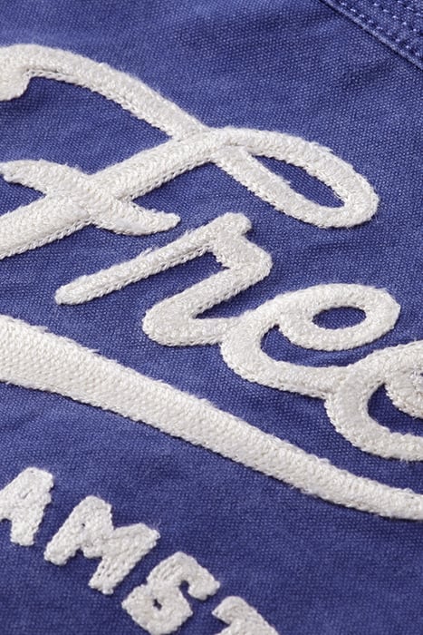 WASHED INDIGO DYED JACKET WITH ARTWORKS IN ORGANIC COTTON WO 9