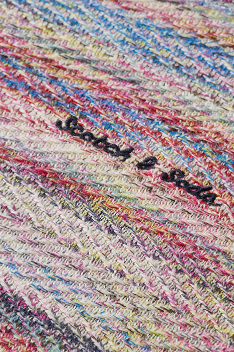 STRUCTURED SPACE-DYED PULLOVER STEEL/BERRY STRIPE 8