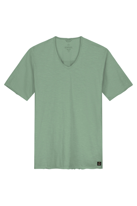 BASIC V-NECK TEE SLUB JERSEY LODEN FROST 3
