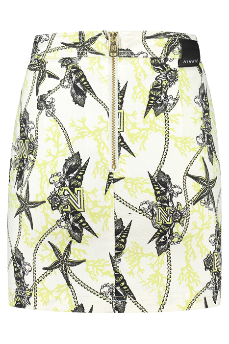 CHELSEA PRINTED SKIRT STAR WHITE/LIME YELLOW 2