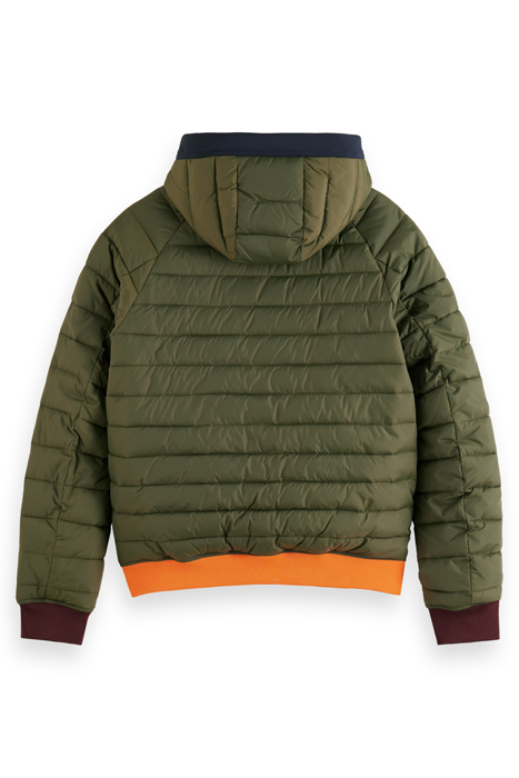 COLOUR BLOCK SOFTSHELL QUILTED BOMBER JACKET MILITARY COLOUR 5