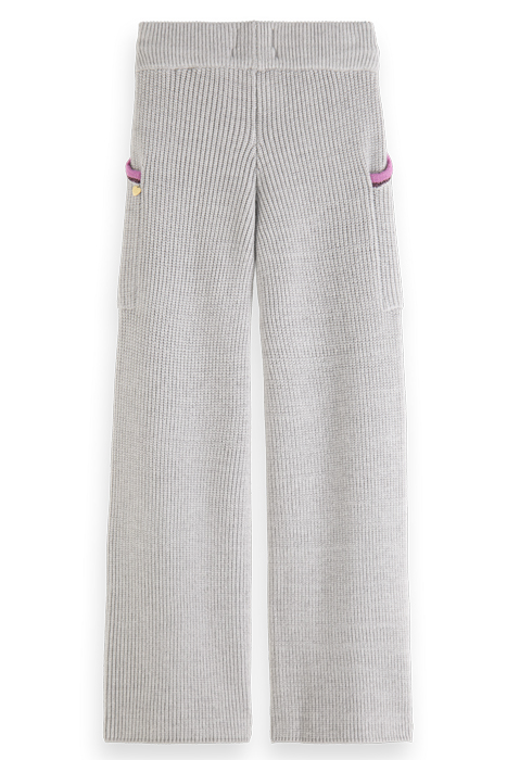 WIDE LEG KNITTED SWEATPANTS GREY MELANGE 5
