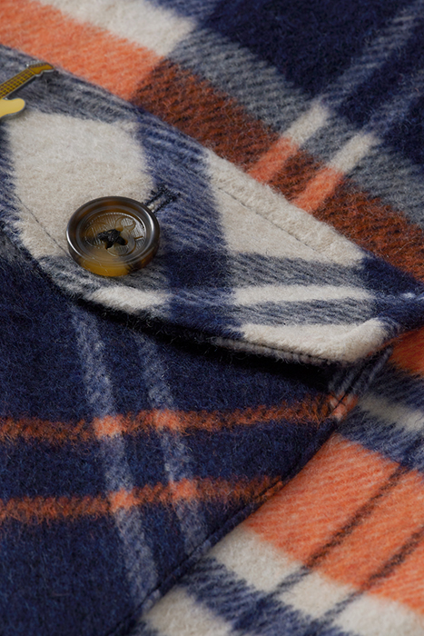 BRUSHED WOOL-BLEND CHECKED OVERSHIRT BLUE CHECK 9