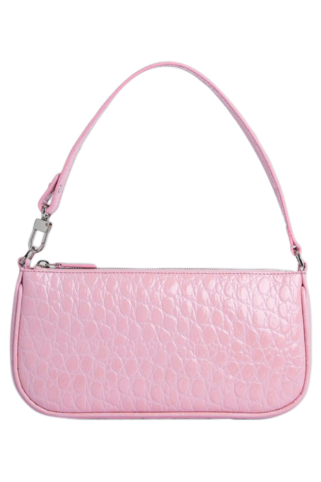 RACHEL PEONY CIRCULAR CROCO EMBOSSED LEATHER 1