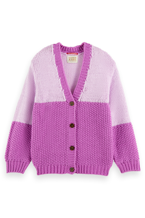 KNITTED COLOURBLOCK CARDIGAN DISCO PINK 4