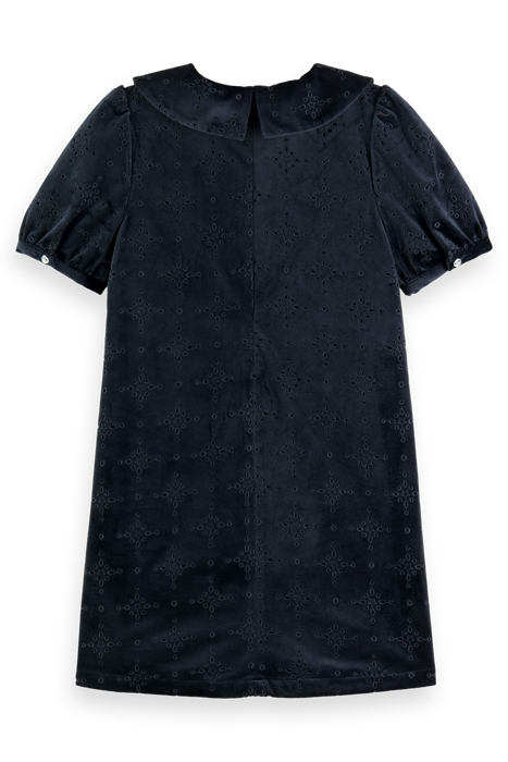 VELVET BROIDERIE ANGLAISE DRESS MIDNIGHT 5
