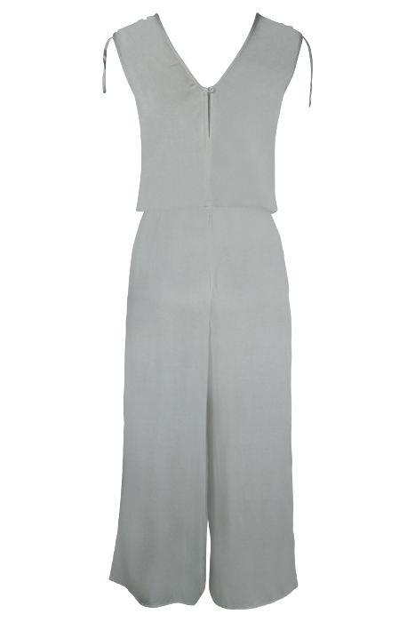SLEEVELESS GATHERED SHOULDER JUMPSUIT MOSS GREEN 2