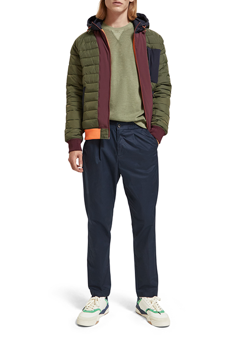 COLOUR BLOCK SOFTSHELL QUILTED BOMBER JACKET MILITARY COLOUR 3