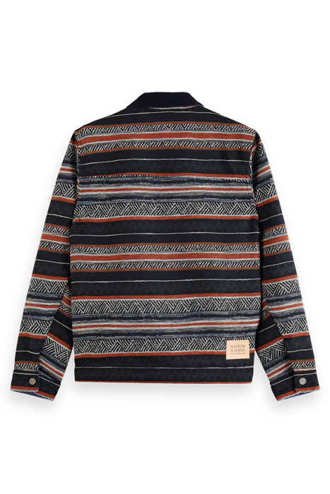 COTTON-BLEND JACQUARD TRUCKER JACKET NIGHT MULTICOLOUR STRIP 5