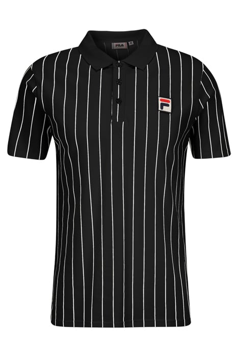 LUCKENWALDE POLO SHIRT BLACK/BRIGHT WHITE STRIPED 4