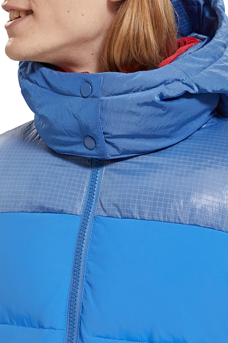 MID LENGTH FABRIC MIX PUFFA JACKET RHYTHM BLUE 9