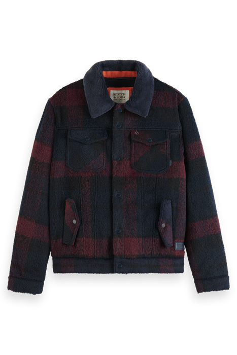 JACQUARD TRUCKER JACKET WITH TEDDY COLLAR BORDEAUX NIGHT CHE 4