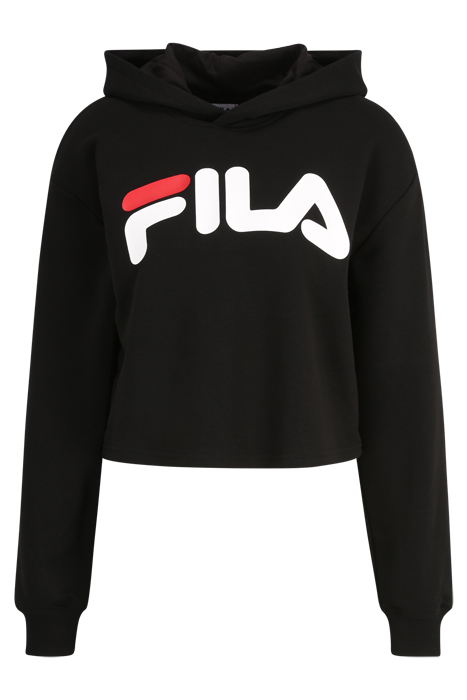 LAFIA CROPPED LOGO HOODY BLACK 4