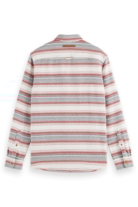 WAFFLE CHECK STRIPE SHIRT MULTI BLUE STRIPE 5