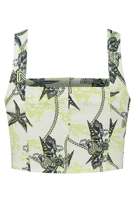 CHELSEA PRINTED TOP STAR WHITE/LIME YELLOW 2