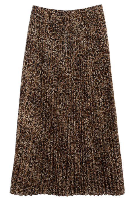 ARABESQUE PRINT PLEATED MIDI SKIRT 5