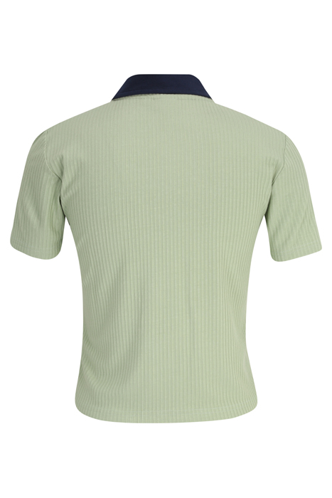 LOOKNOW RIBBED POLO SHIRT SMOKE GREEN 5