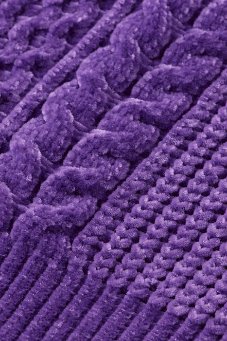 CHENILLE CABLE KNIT PULLOVER PARTY PURPLE 7