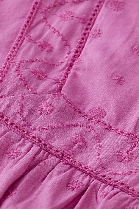 BRODERIE ANGLAISE PANEL DRESS VINYL VIOLET 9