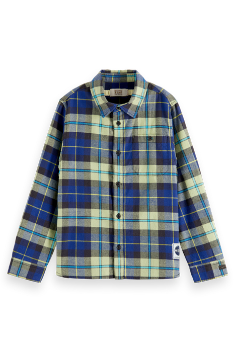 YARN-DYED CHECK FLANNEL SHIRT IN ORGANIC COTTON BLUE MULTICO 4