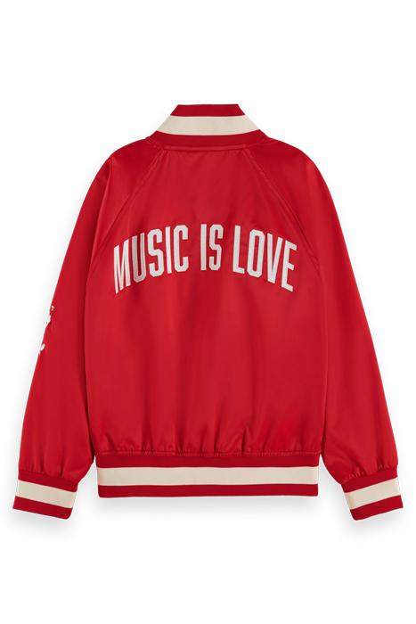 OVERSIZED VARSITY BOMBER JACKET AMP RED 5