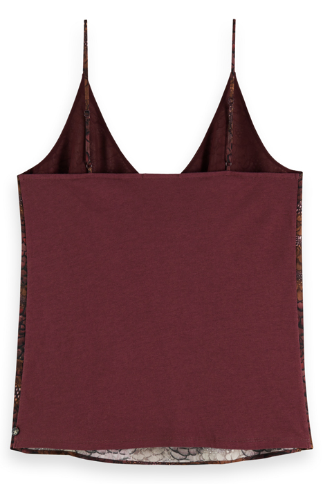 CAMISOLE WOVEN FRONT JERSEY BACK FEATHER BORDEAUX 5