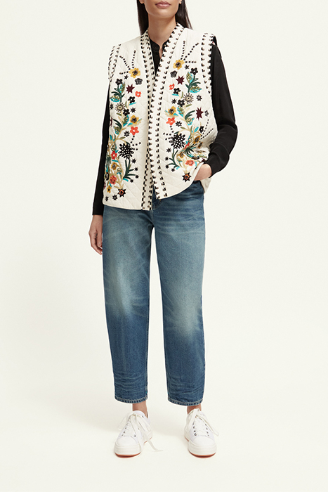 EMBROIDERED GILET ECRU 6