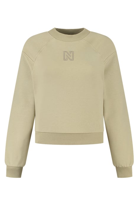 NIKKIE CUTSEAM SWEATER KHAKI 1