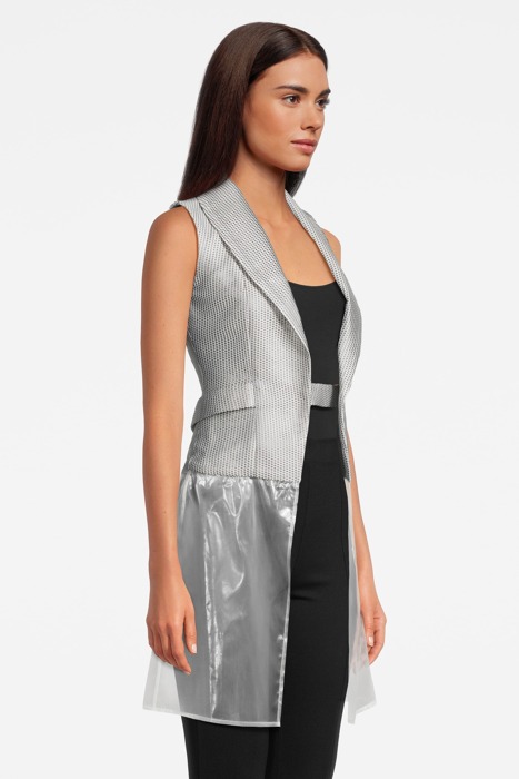 WOMEN‘S TRANSPARENT FITTED VEST SILVER GRAY/WHITE 4